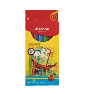 مداد رنگی 1+12 رنگ جعبه مقوایی آریا