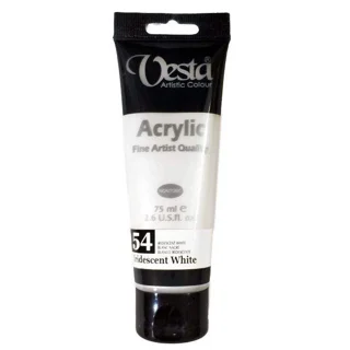 رنگ اکریلیک وستا Iridescent White 54 حجم 75 میل