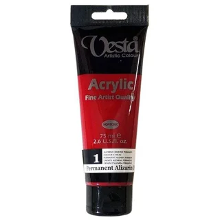 رنگ اکریلیک وستا Permanent Alizarin Crimson 1 حجم 75 میل