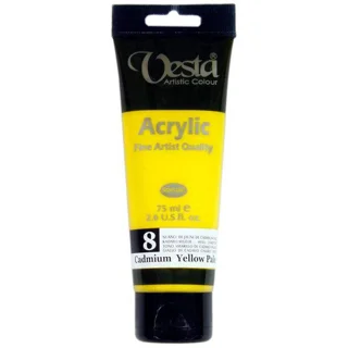 رنگ اکریلیک وستا Cadmium Yellow Pale Hue 8 حجم 75 میل