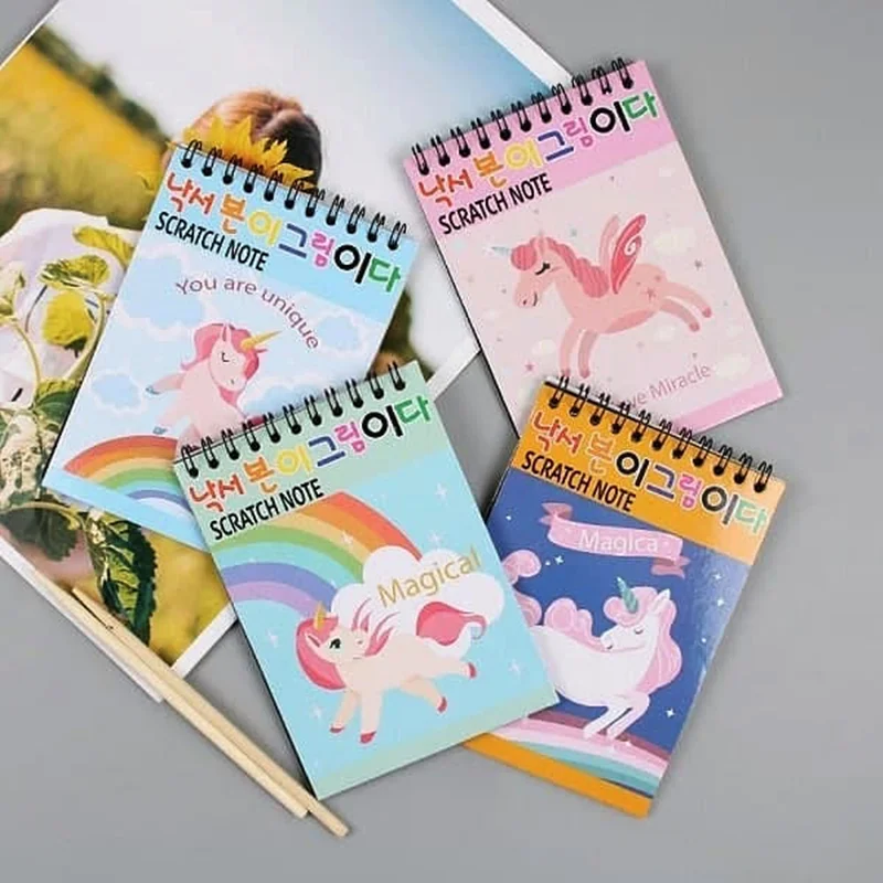 دفترچه جادویی رنگین کمانی طرح یونیکورن
