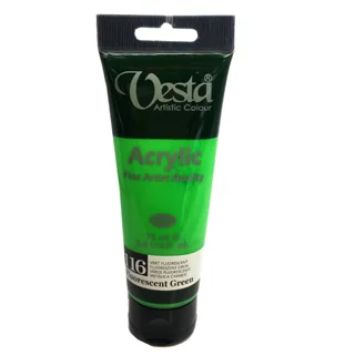 رنگ اکریلیک وستا Fluorescent Green 116 حجم 75 میل