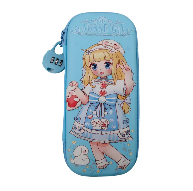 جامدادی کتابی سه بعدی کوچک قفل دار طرح دختر آبی