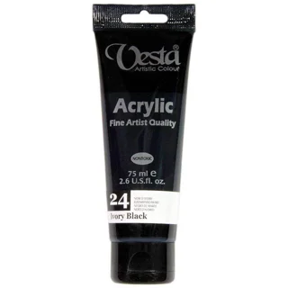 رنگ اکریلیک وستا Ivory Black24 حجم 75 میل