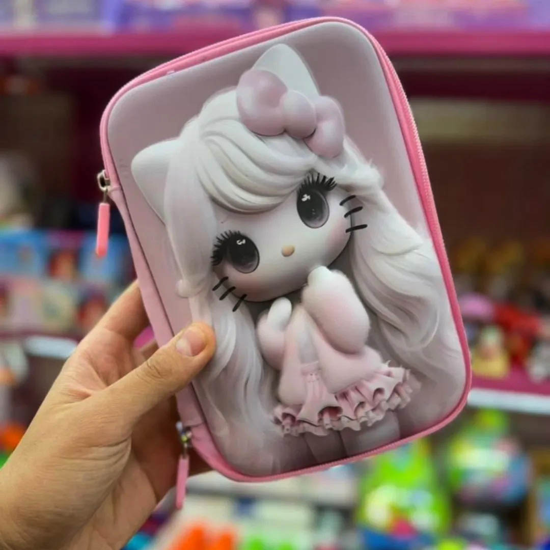 جامدادی کتابی سه بعدی بزرگ طرح دختر گربه ای