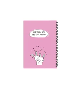 دفترچه یادداشت 100برگ پاپکو يک خط سايز B6 پاستلي طرح Funny Bunnies