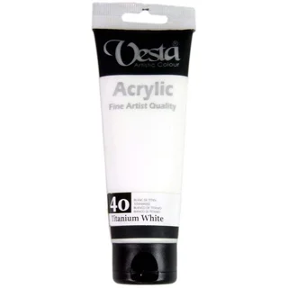 رنگ اکریلیک وستا Titanium White 40 حجم 75 میل