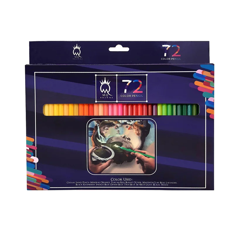 مداد رنگی 72 رنگ جعبه مقوايی ام کيو