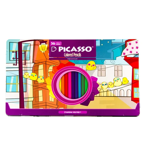 مداد رنگی 36 رنگ جعبه فلزی پیکاسو