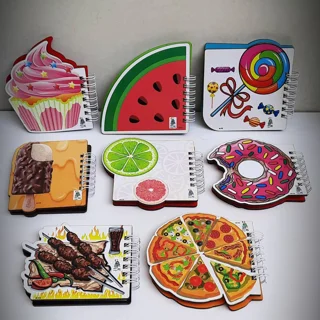 دفترچه يادداشت جلد چوبی طرح خوراکی