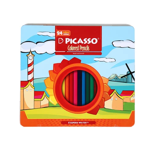 مداد رنگی 24 رنگ جعبه فلزی پیکاسو