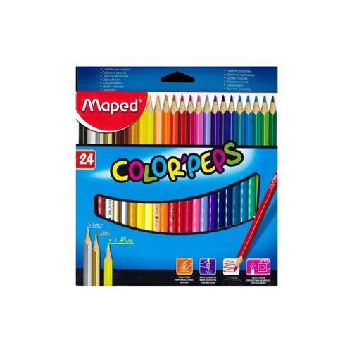 مداد رنگی 24 رنگ جعبه مقوایی مَپِد