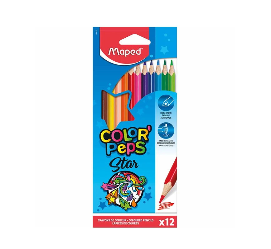 مداد رنگی 12 رنگ جعبه مقوایی مپد