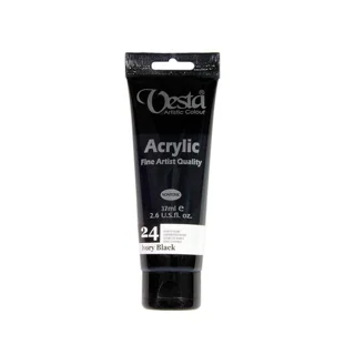 رنگ اکریلیک وستا Ivory Black24 حجم 37 میل