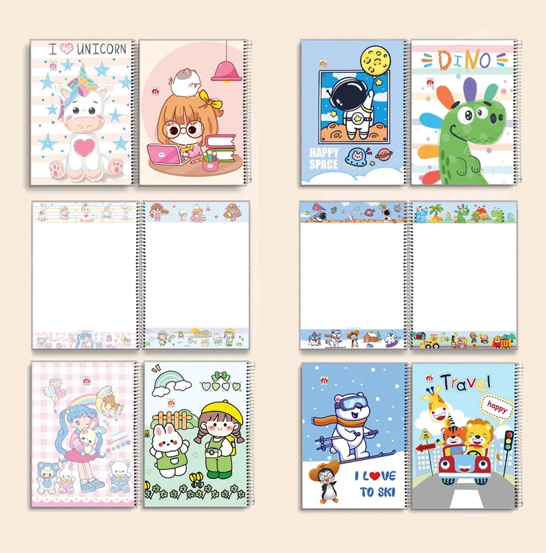 دفتر نقاشی 50 برگ سیمی طلقی حاشیه دار کارتونی جایزه نهال آلما