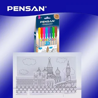 ست نقاشی سه بعدی خودکار پنسان مدل Triball بسته 8 عددی