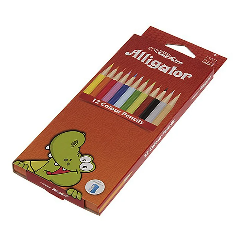 مداد رنگی 12 رنگ جعبه مقوایی سوسمار نشان