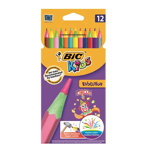 مداد رنگی 12 رنگ جعبه مقوایی بیک طرح رنگین کمان