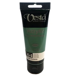 رنگ اکریلیک وستا Cyan Green 64 حجم 75 میل