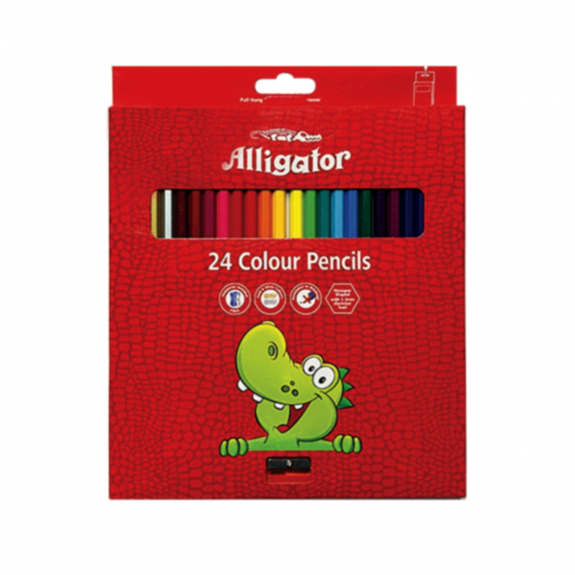 مداد رنگی 24 رنگ جعبه مقوایی سوسمار نشان