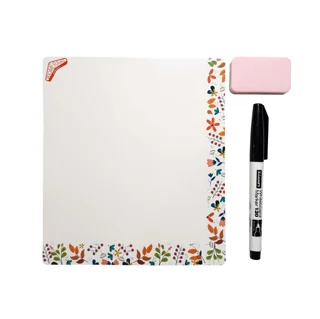 تخته وايت برد مگنتی بومرنگ سايز 16x19 طرح گل
