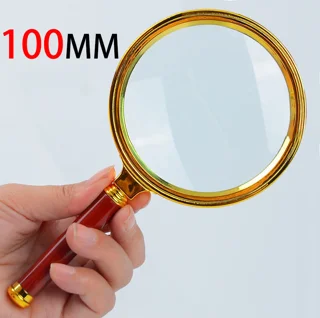 ذره بین بزرگ دور طلایی دسته طرح چوب 100 میل