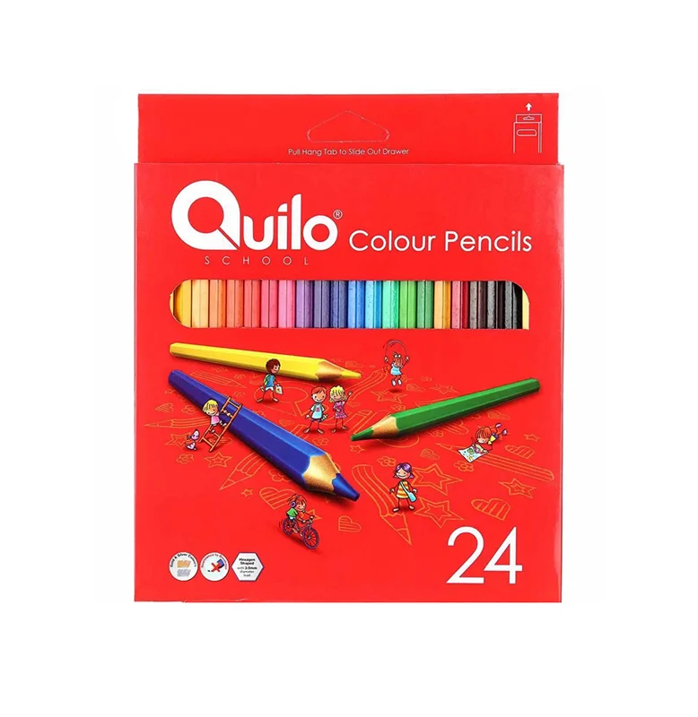 مداد رنگی 24 رنگ جعبه مقوايی کوییلو